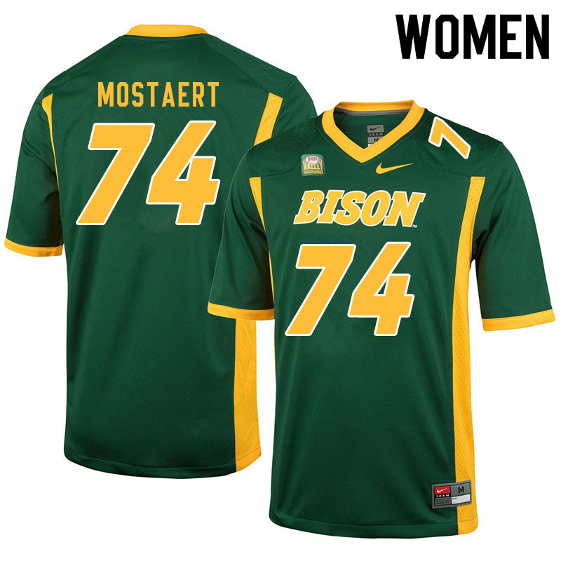 Women #74 Will Mostaert North Dakota State Bison College Football Jerseys Sale-Green